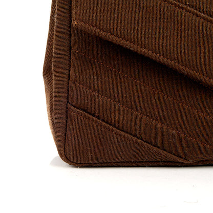 Chanel Shoulder Bag Vintage Flap Bag  in Brown Fabric — Alternate View 65