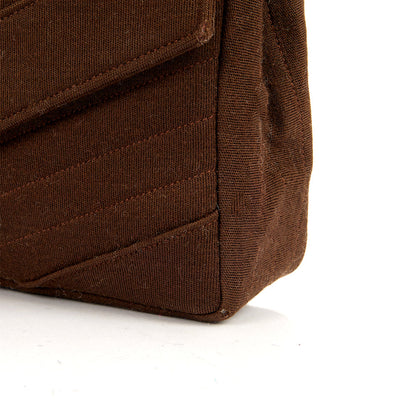 Chanel Shoulder Bag Vintage Flap Bag  in Brown Fabric — Alternate View 37