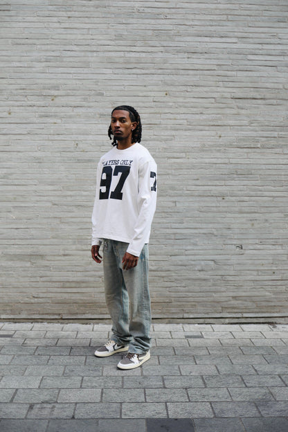 PLAYERS ONLY ECRU JERSEY LONG SLEEVE — Small — Top View