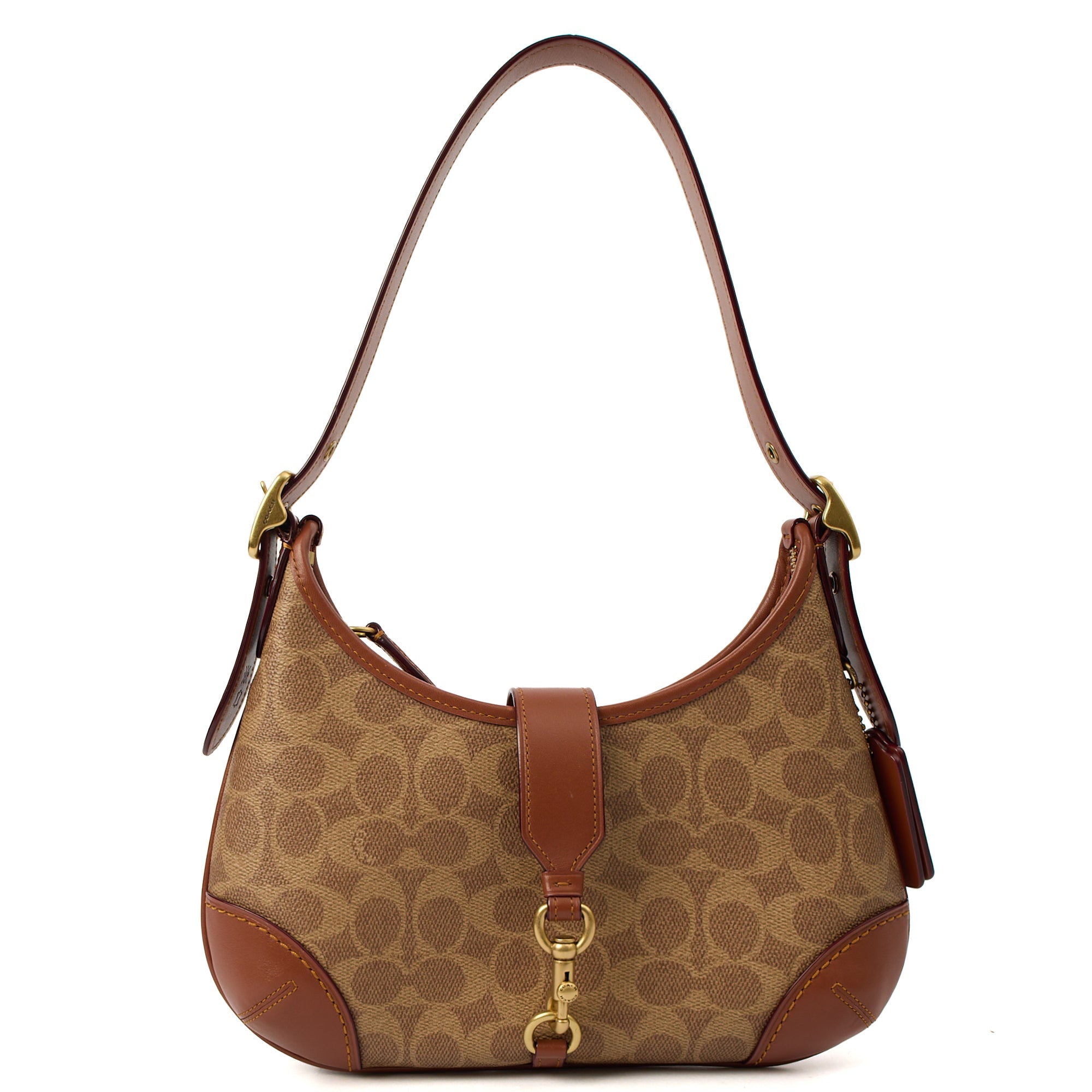 Coach Shoulder Bag Hampton Hobo Bag in Brown, Leather — Front View