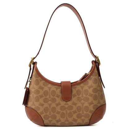 Coach Shoulder Bag Hampton Hobo Bag in Brown, Leather — Top View