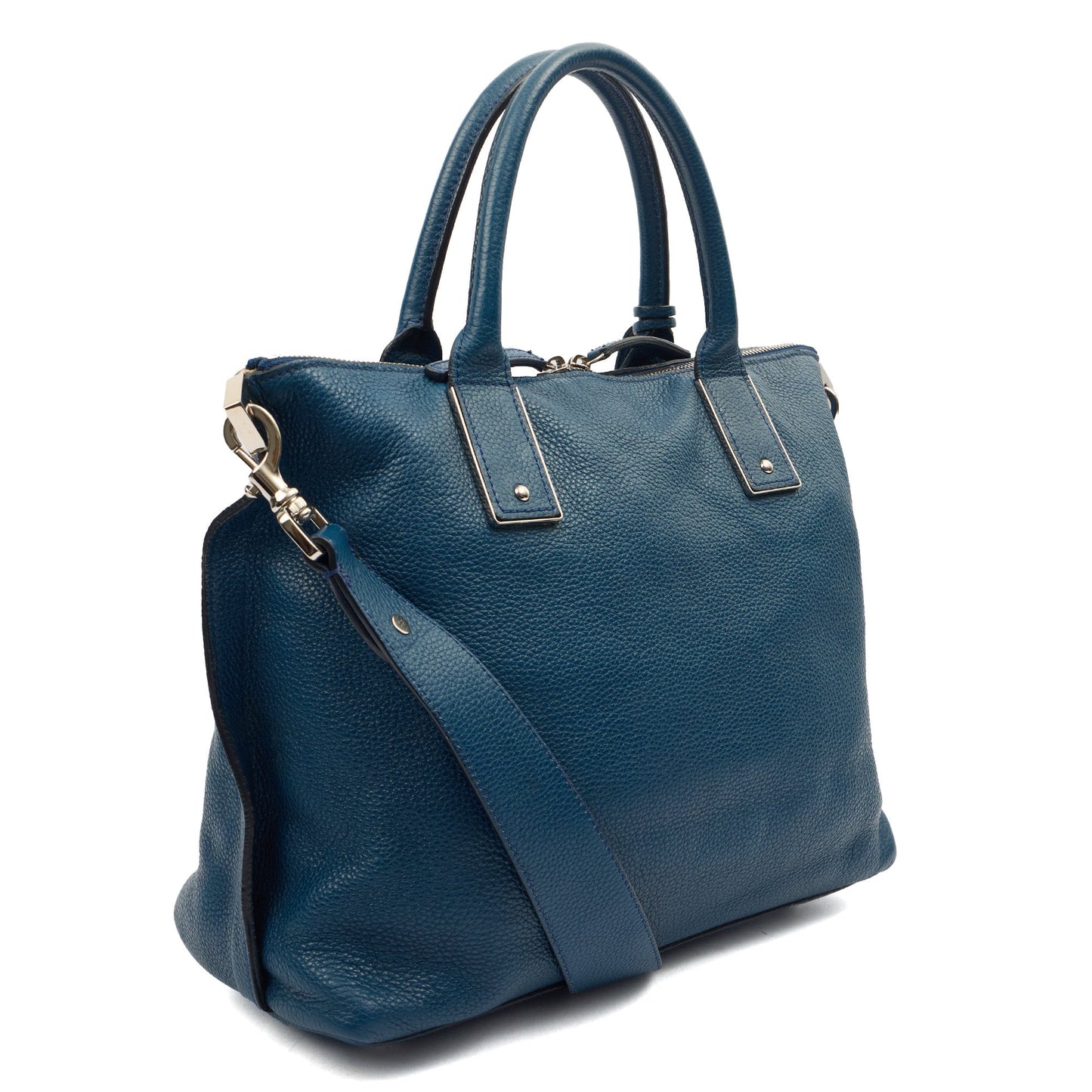 Mulberry Tote Alice  in Blue, Calfskin Leather — Back View
