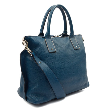 Mulberry Tote Alice  in Blue, Calfskin Leather — Back View