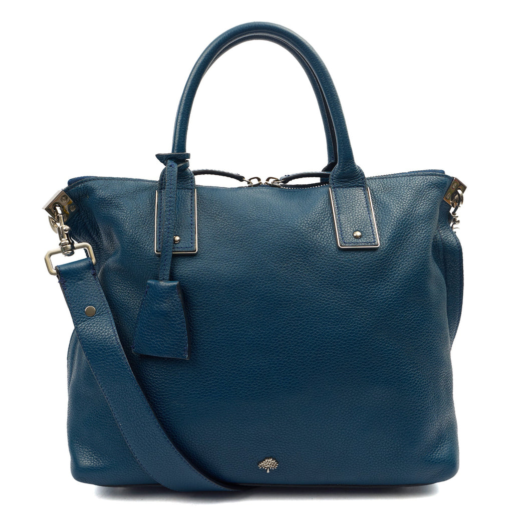 Mulberry Tote Alice  in Blue, Calfskin Leather — Front View