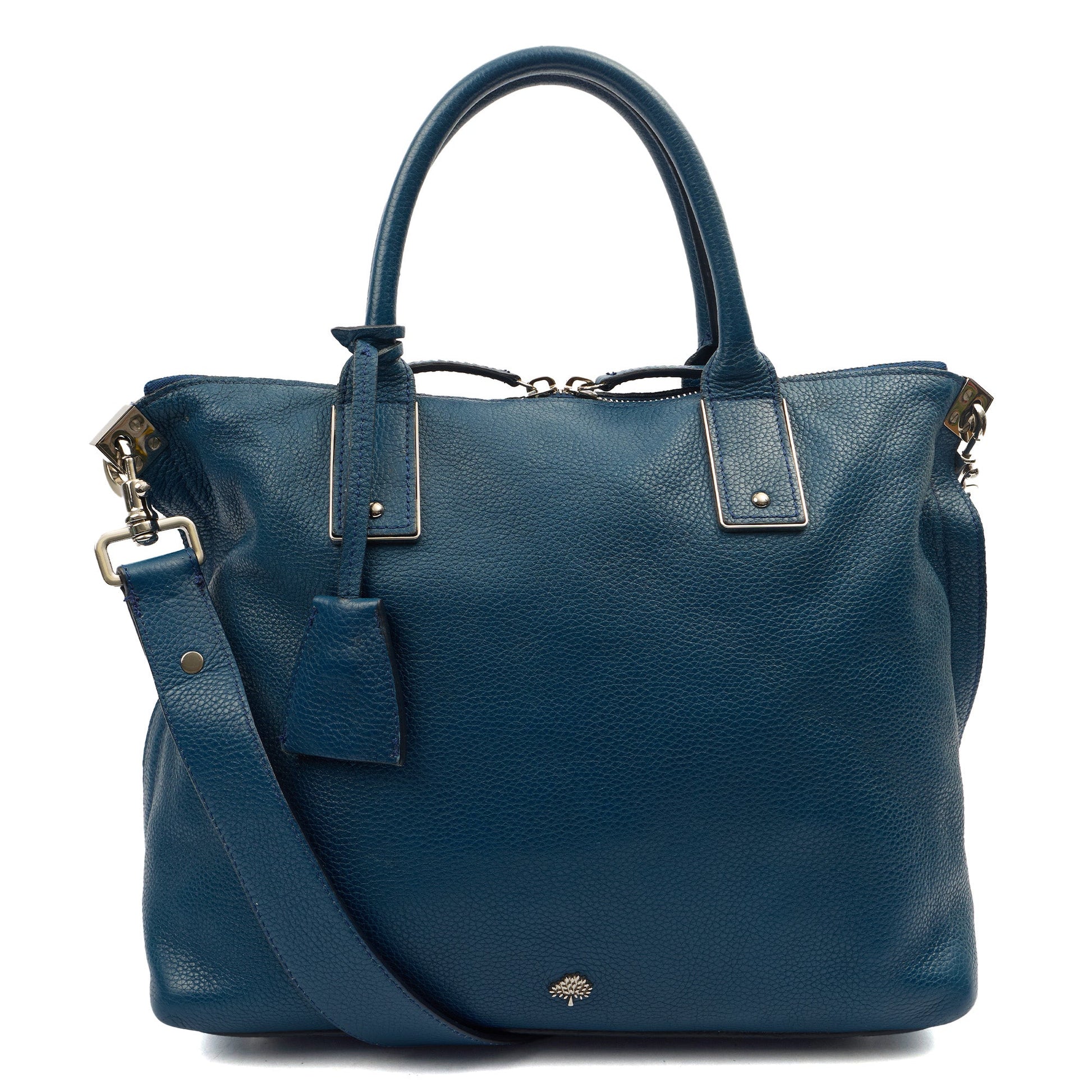 Mulberry Tote Alice  in Blue, Calfskin Leather — Front View