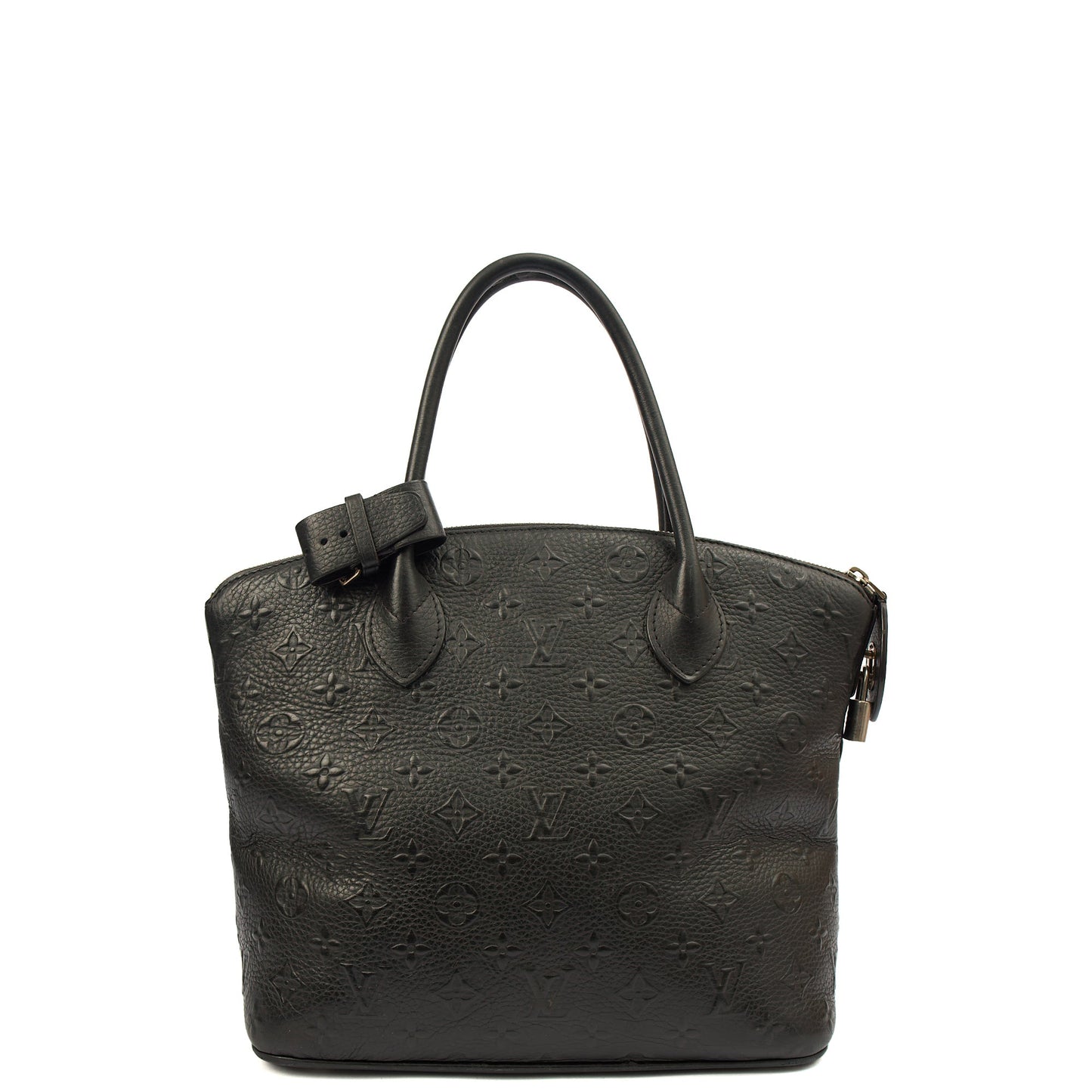 Louis Vuitton Tote Lockit - MM in Black, Calfskin Leather — Back View