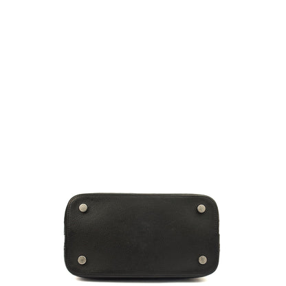 Louis Vuitton Tote Lockit - MM in Black, Calfskin Leather — Top View