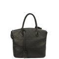 Louis Vuitton Tote Lockit - MM in Black, Calfskin Leather — Front View
