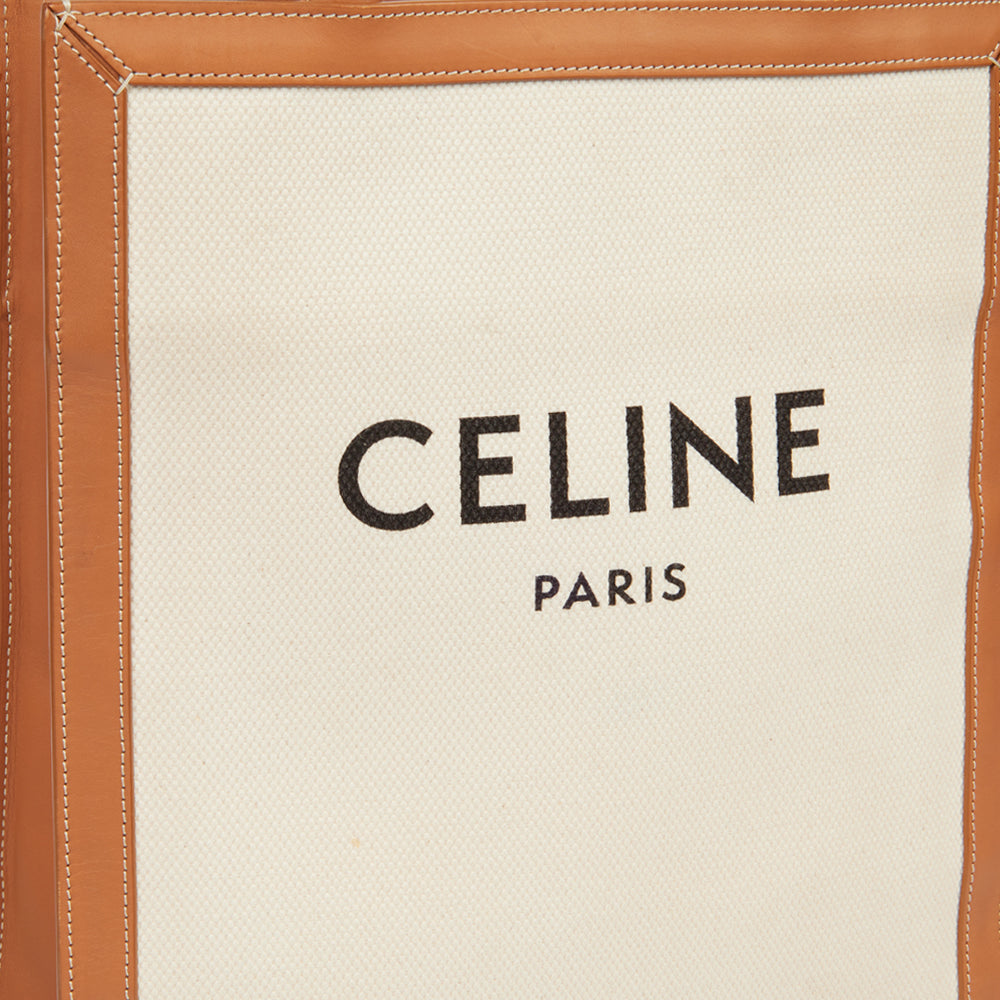 Celine Tote Vertical Cabas Tote in Neutral, Fabric — Alternate View 23