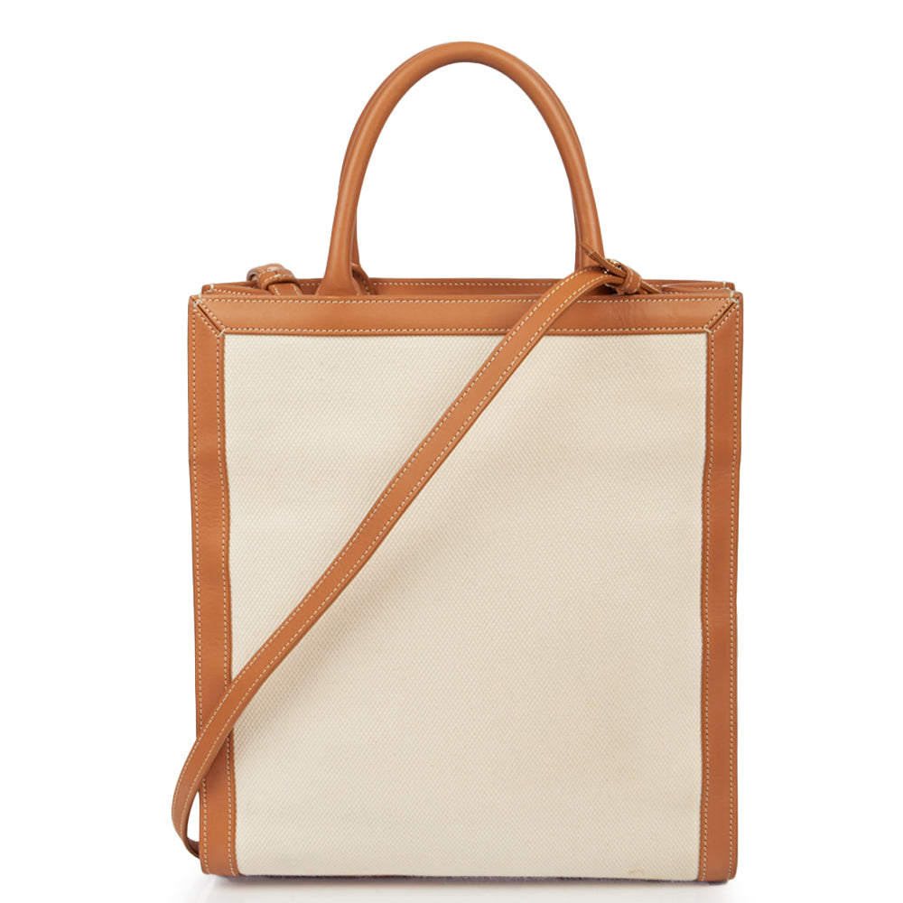 Celine Tote Vertical Cabas Tote in Neutral, Fabric — Alternate View 12
