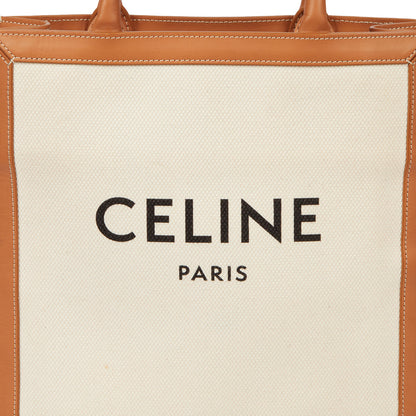 Celine Tote Vertical Cabas Tote in Neutral, Fabric — Lifestyle View