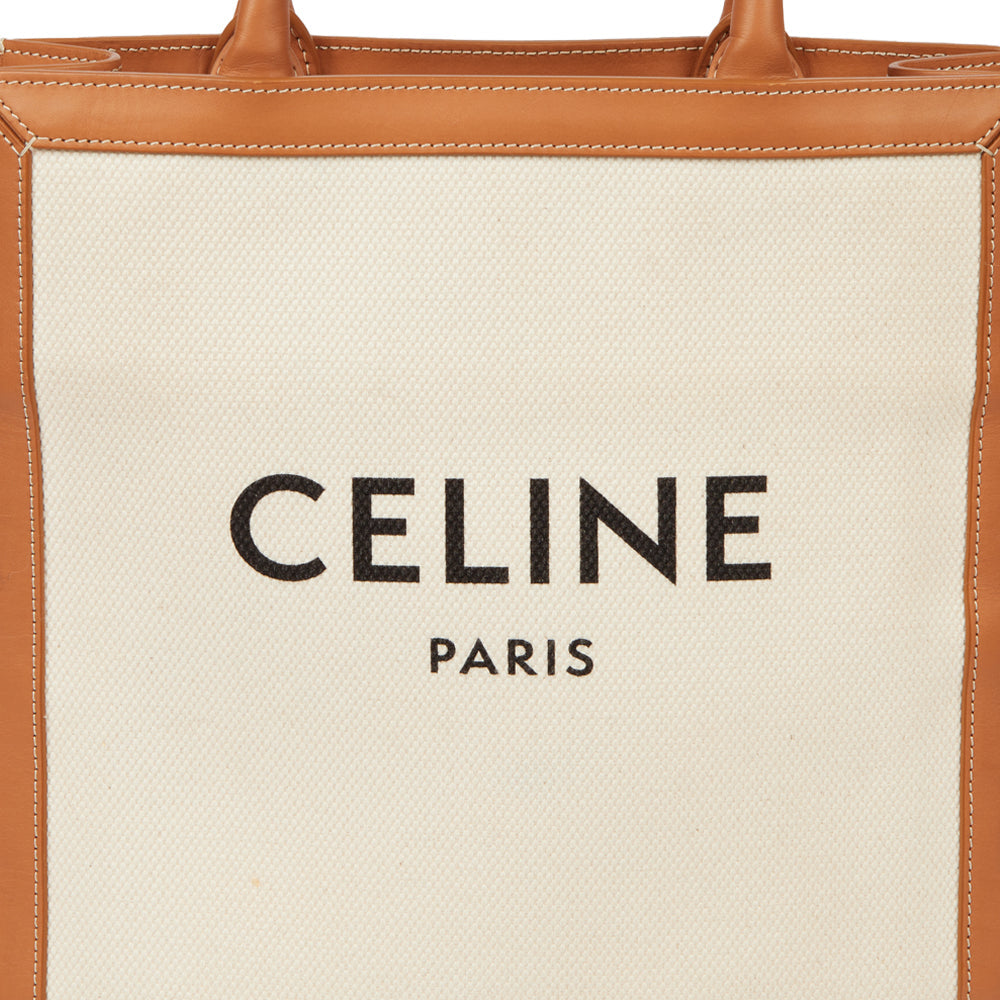 Celine Tote Vertical Cabas Tote in Neutral, Fabric — Alternate View 14