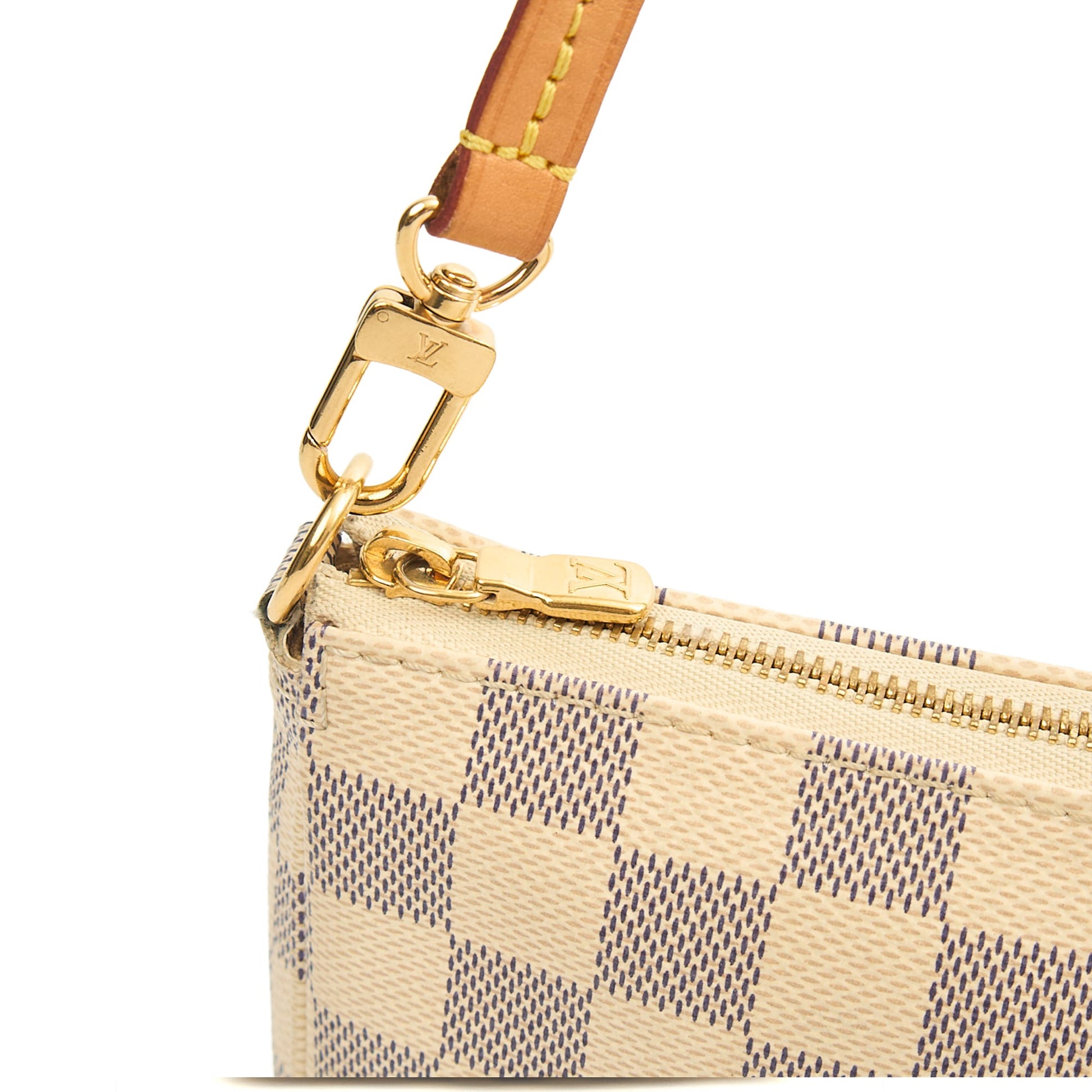 Louis Vuitton Shoulder Bag Pochette Accessoires in Damier Azur, Canvas — Lifestyle View