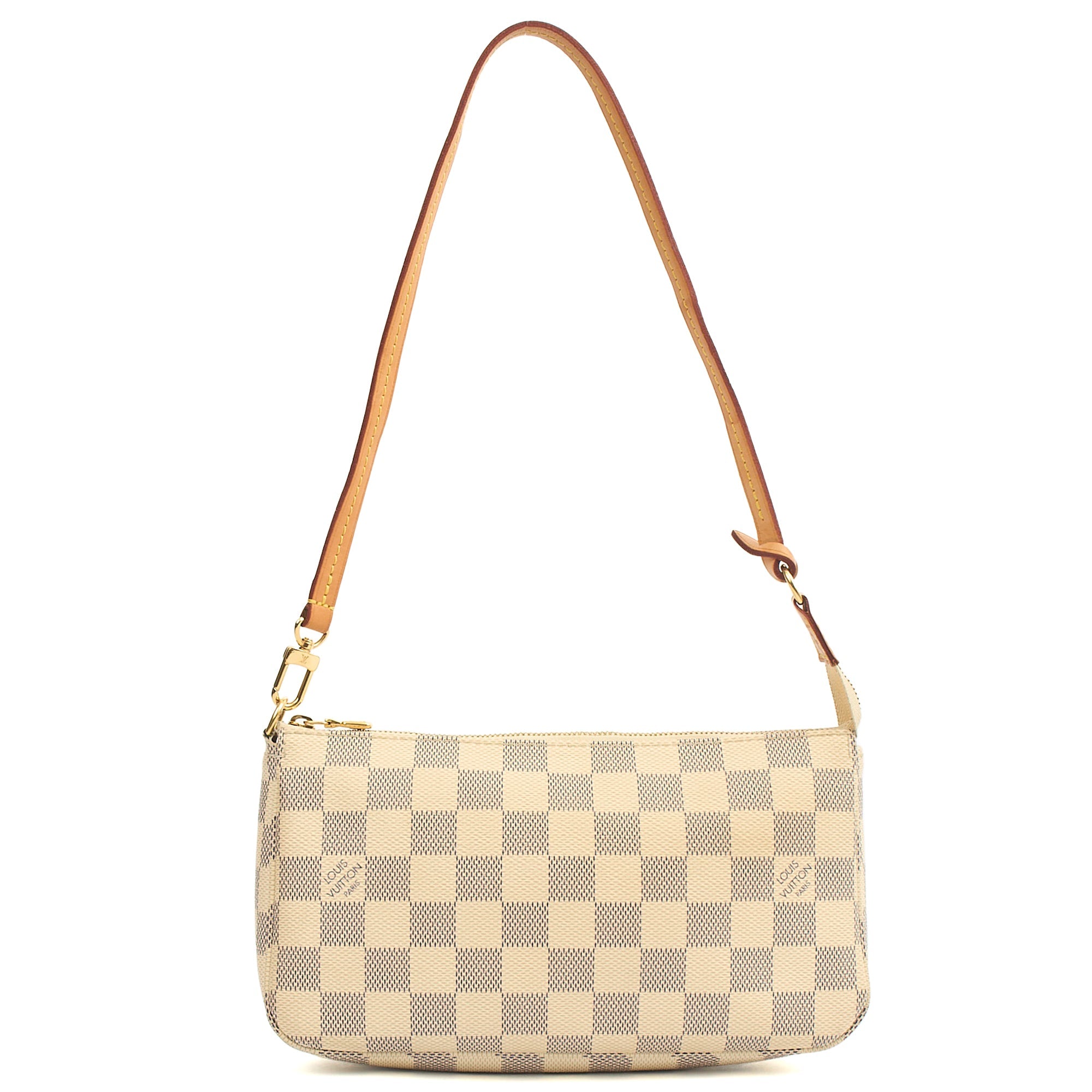 Louis Vuitton Shoulder Bag Pochette Accessoires in Damier Azur, Canvas — Back View