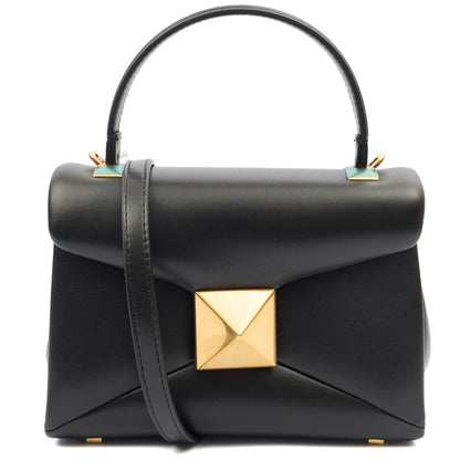 Valentino Top Handle Roman Stud The Handle Bag - Small in Black, Calfskin — Alternate View 8