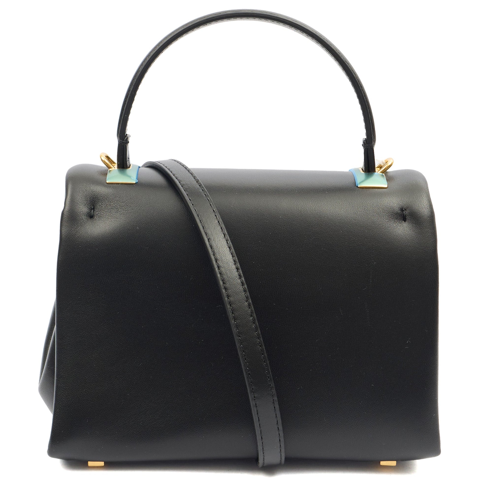 Valentino Top Handle Roman Stud The Handle Bag - Small in Black, Calfskin — Alternate View 17