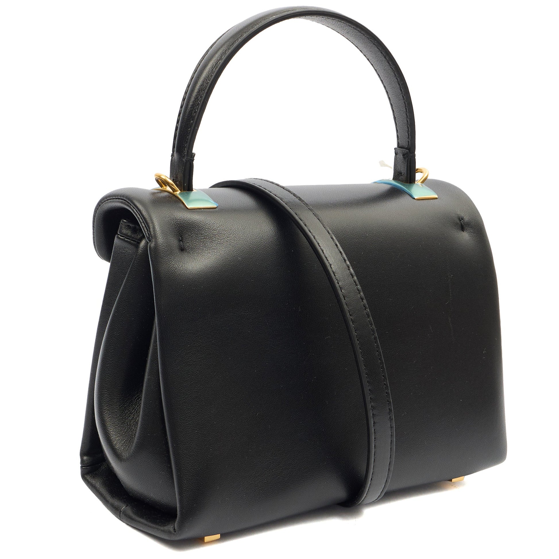 Valentino Top Handle Roman Stud The Handle Bag - Small in Black, Calfskin — Alternate View 16