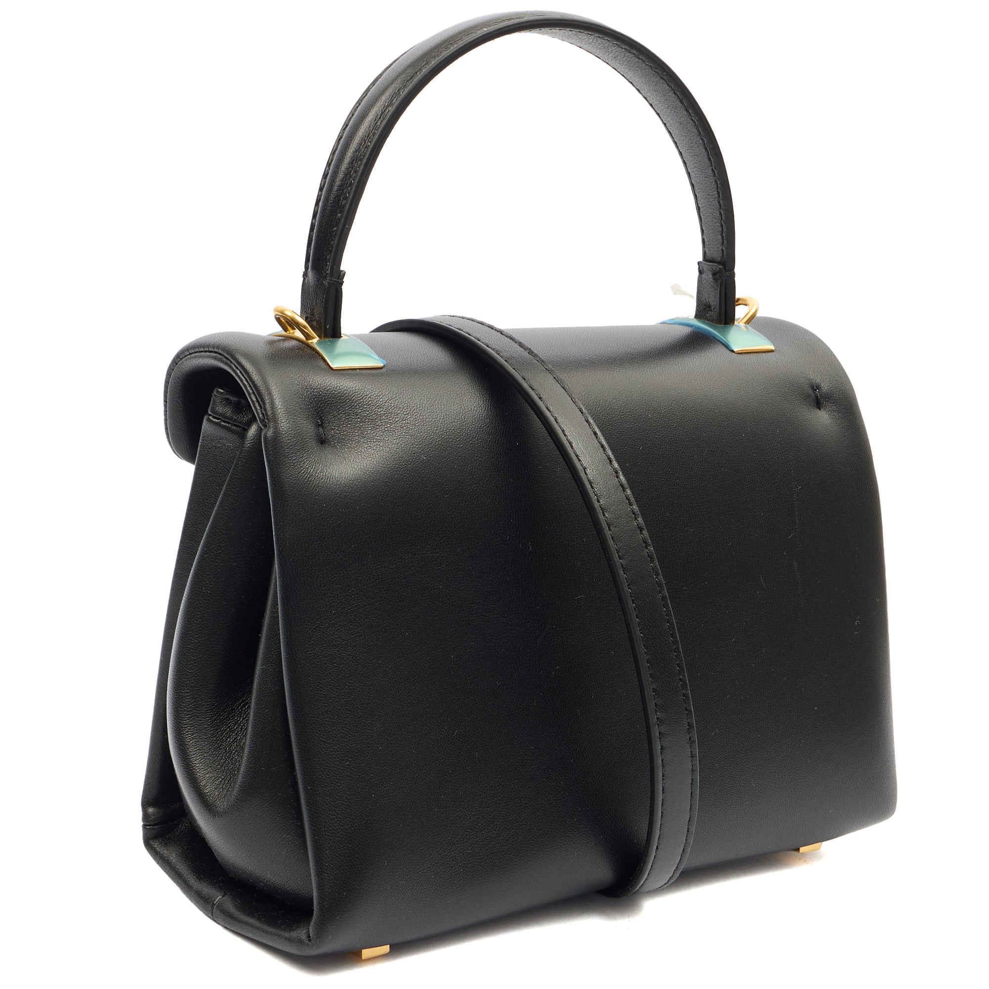 Valentino Top Handle Roman Stud The Handle Bag - Small in Black, Calfskin — Alternate View 16