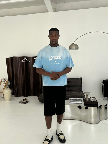 KAIZEN MARKET SUNFADED TEE BLUE — XS — Detail View