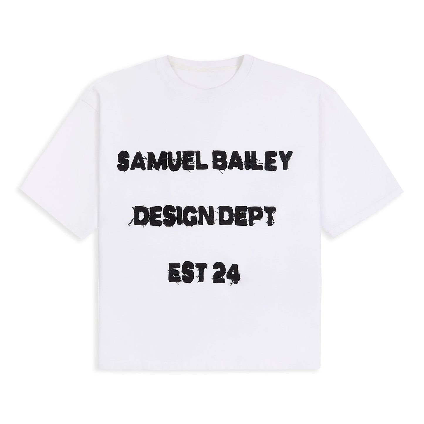 Samuel Bailey White Design Dept Tee — S — Front View