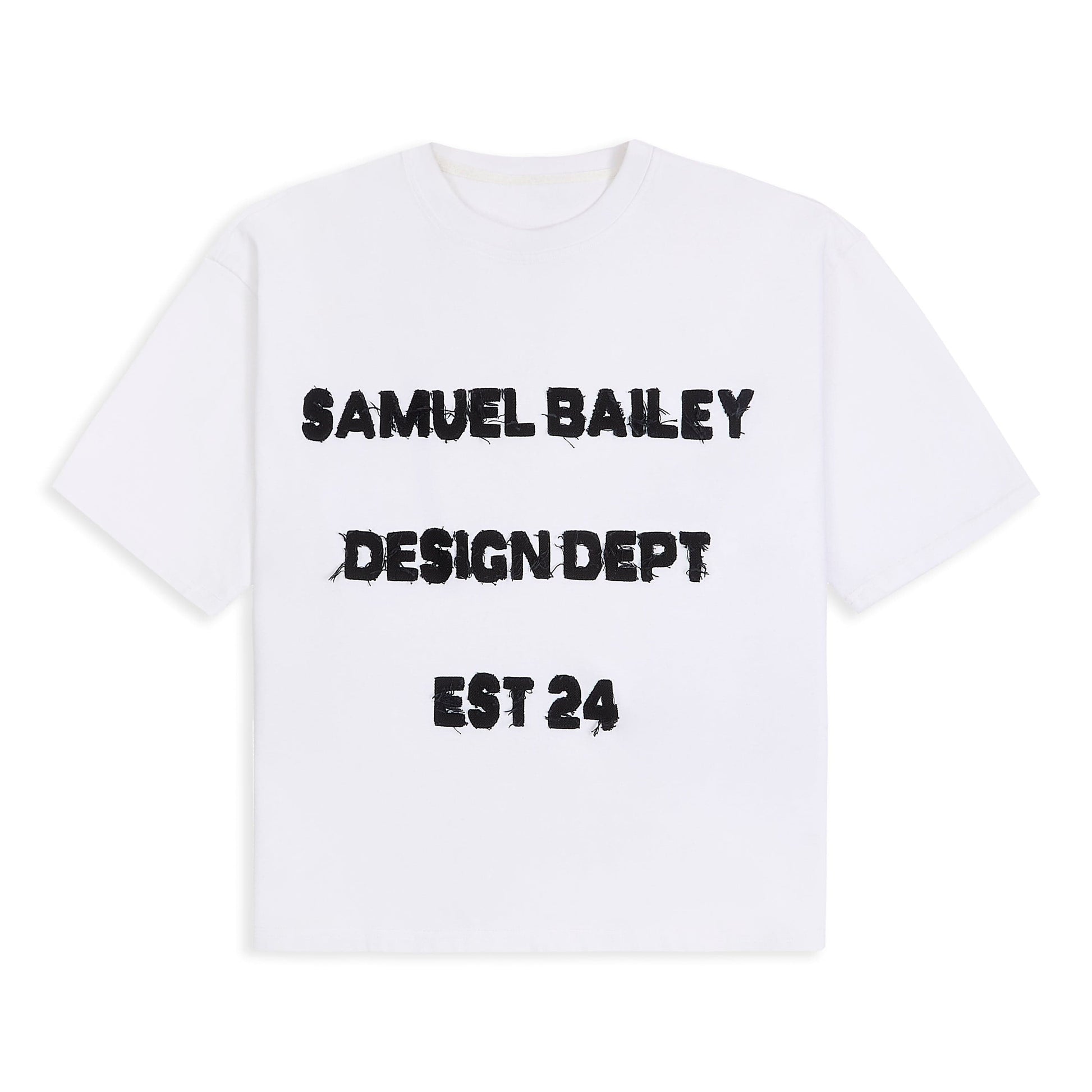 Samuel Bailey White Design Dept Tee — S — Front View