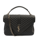 Saint Laurent Shoulder Bag College - Medium in Black, Leather — Front View
