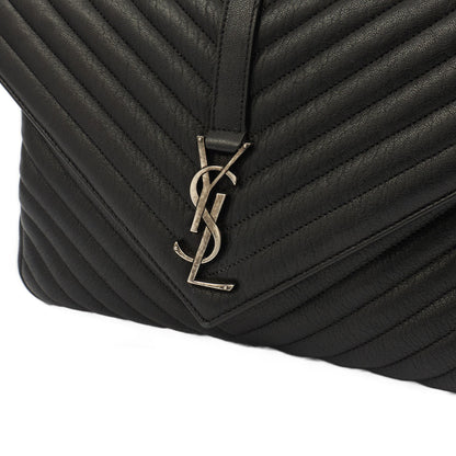 Saint Laurent Shoulder Bag College - Medium in Black, Leather — Side View
