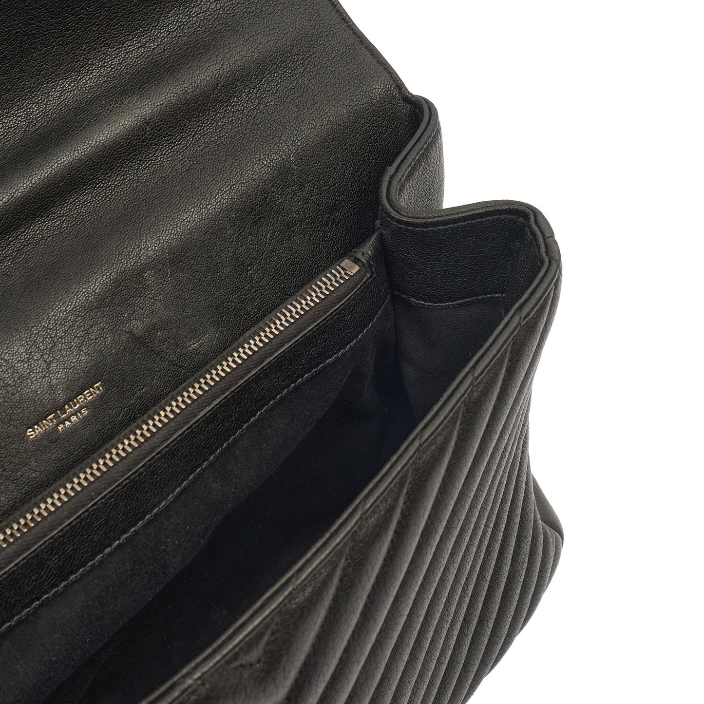 Saint Laurent Shoulder Bag College - Medium in Black, Leather — Lifestyle View