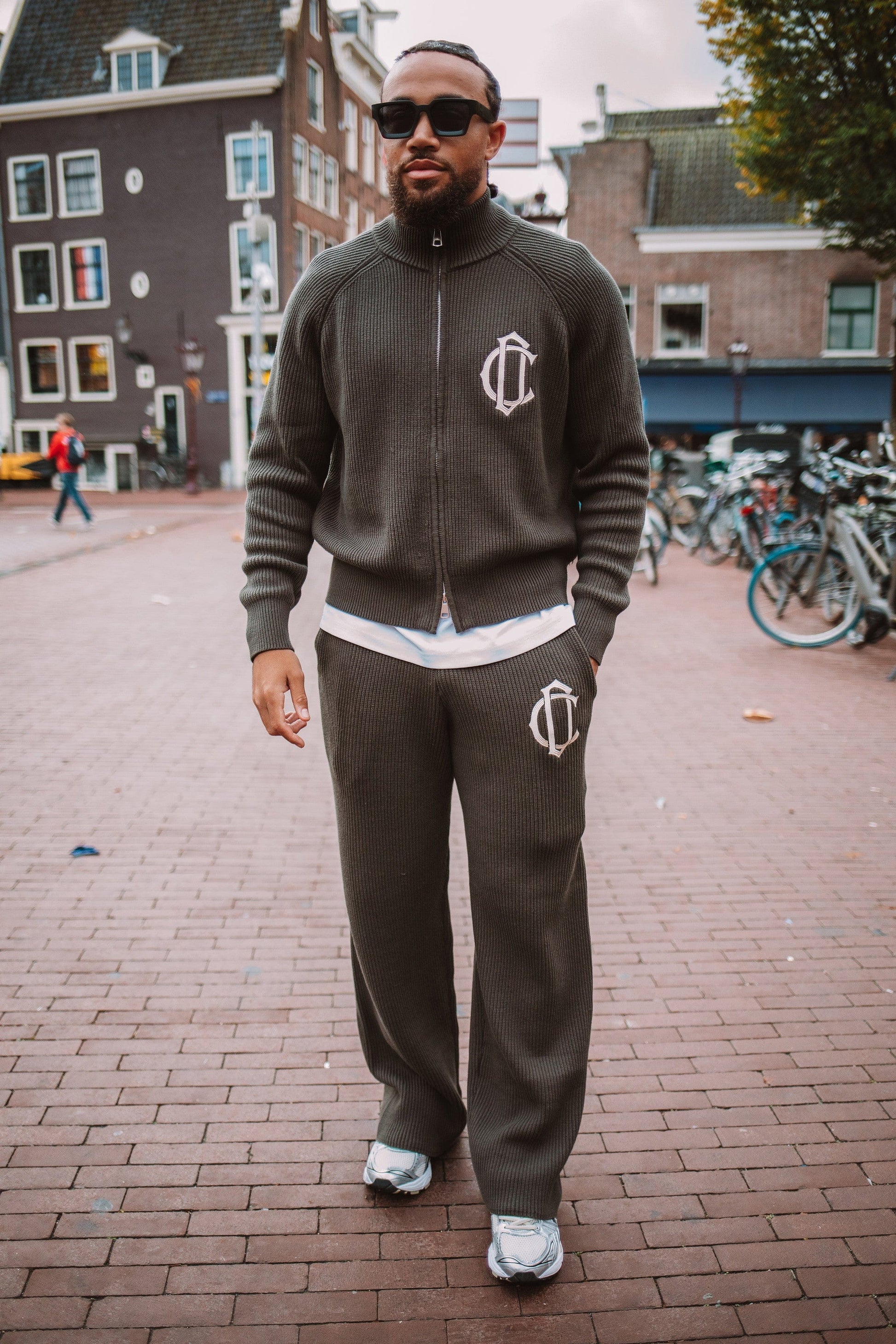 Cardair CD Emblem Knit Joggers - Olive — S — Side View