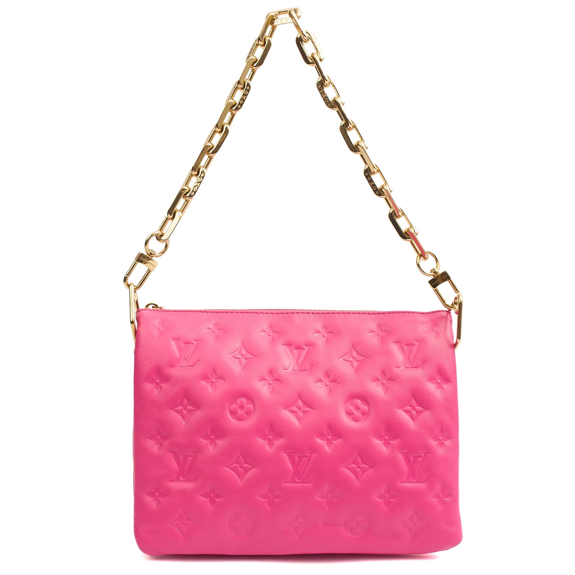 Louis Vuitton Shoulder Bag Coussin MM in Pink, Calfskin Leather — Side View