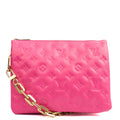 Louis Vuitton Shoulder Bag Coussin MM in Pink, Calfskin Leather — Front View