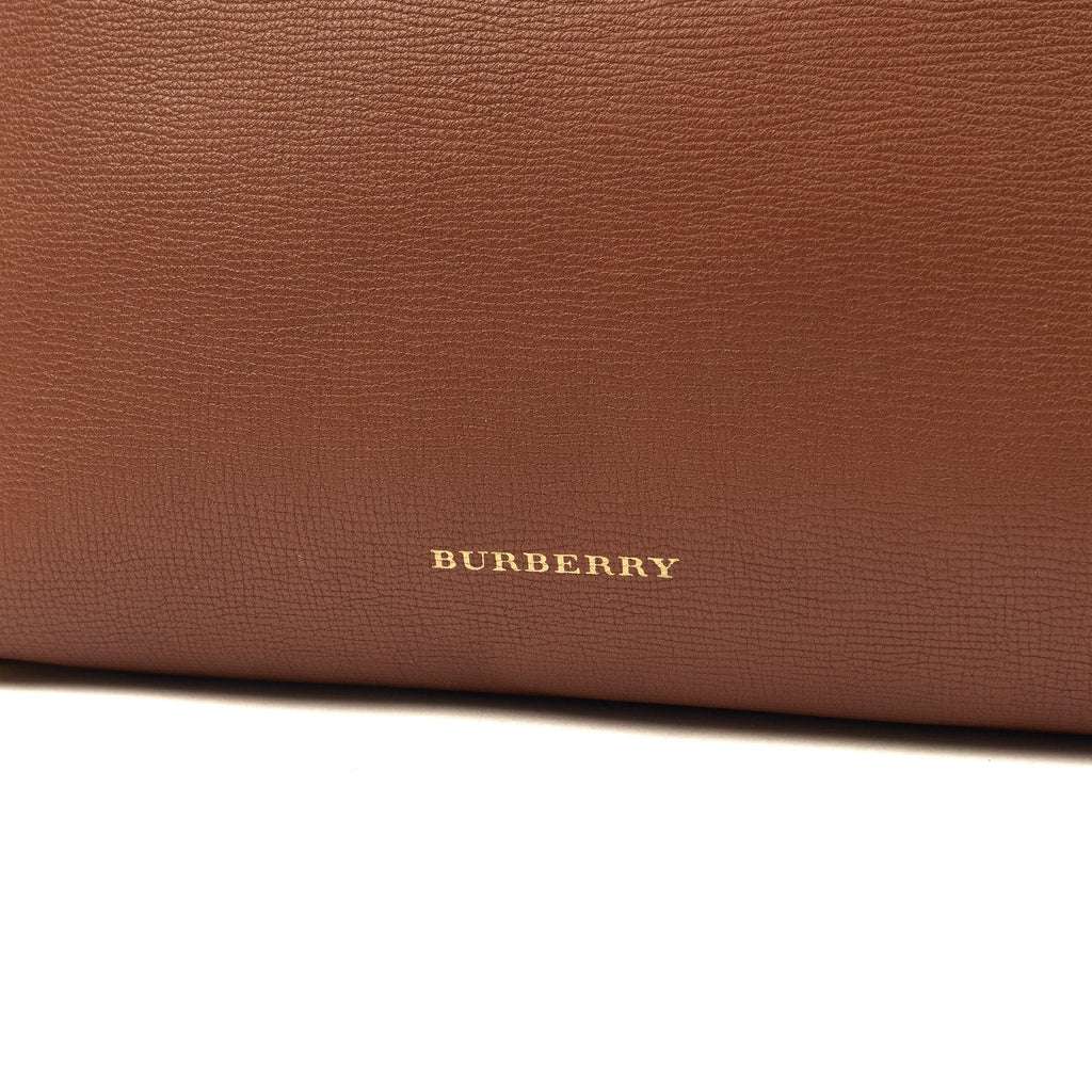 Burberry Tote Banner - Medium in Brown, Leather — Lifestyle View