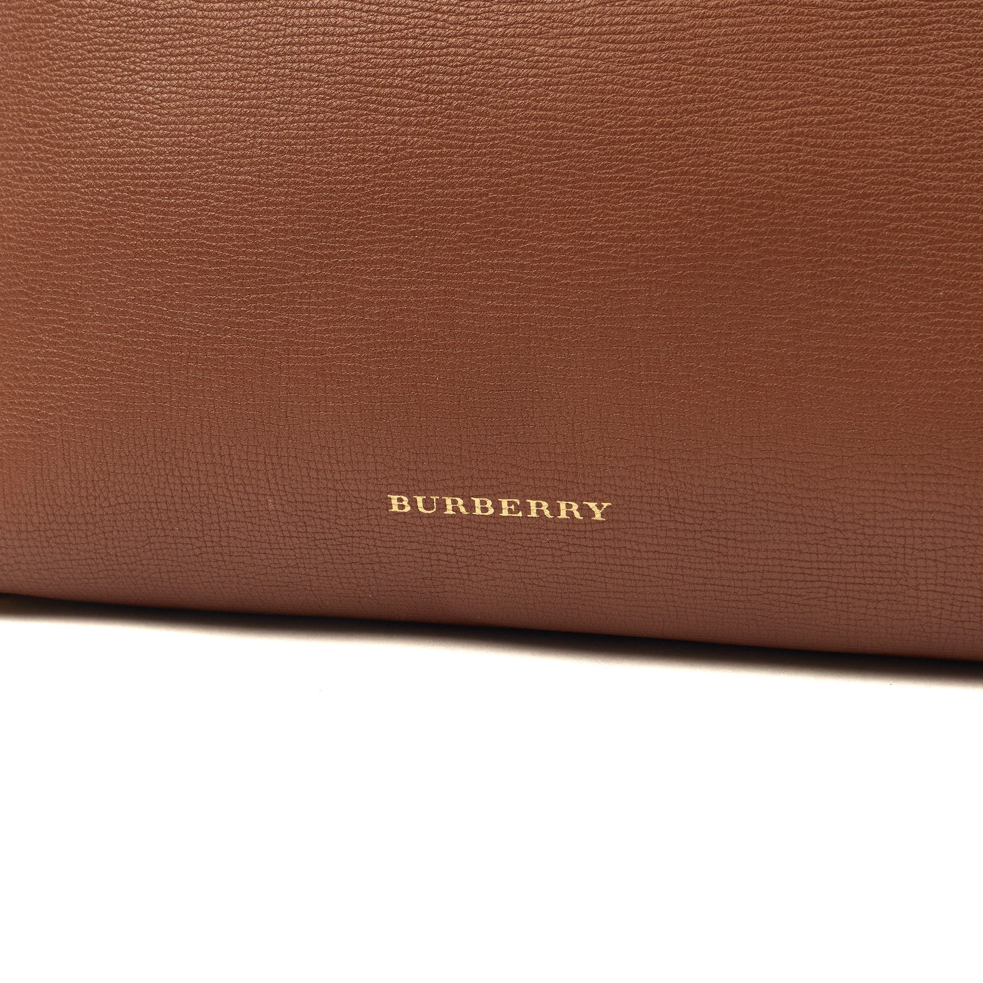 Burberry Tote Banner - Medium in Brown, Leather — Lifestyle View