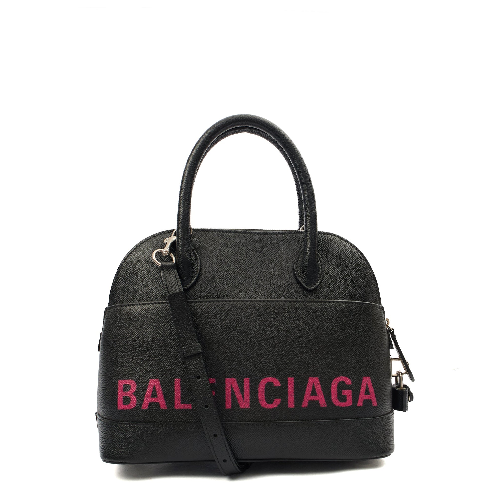Balenciaga Top Handle Ville Top Handle S in Black, Leather — Back View