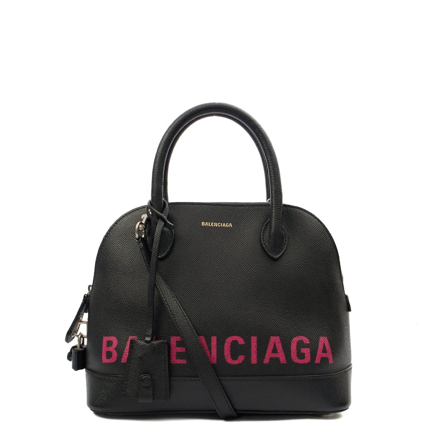 Balenciaga Top Handle Ville Top Handle S in Black, Leather — Front View