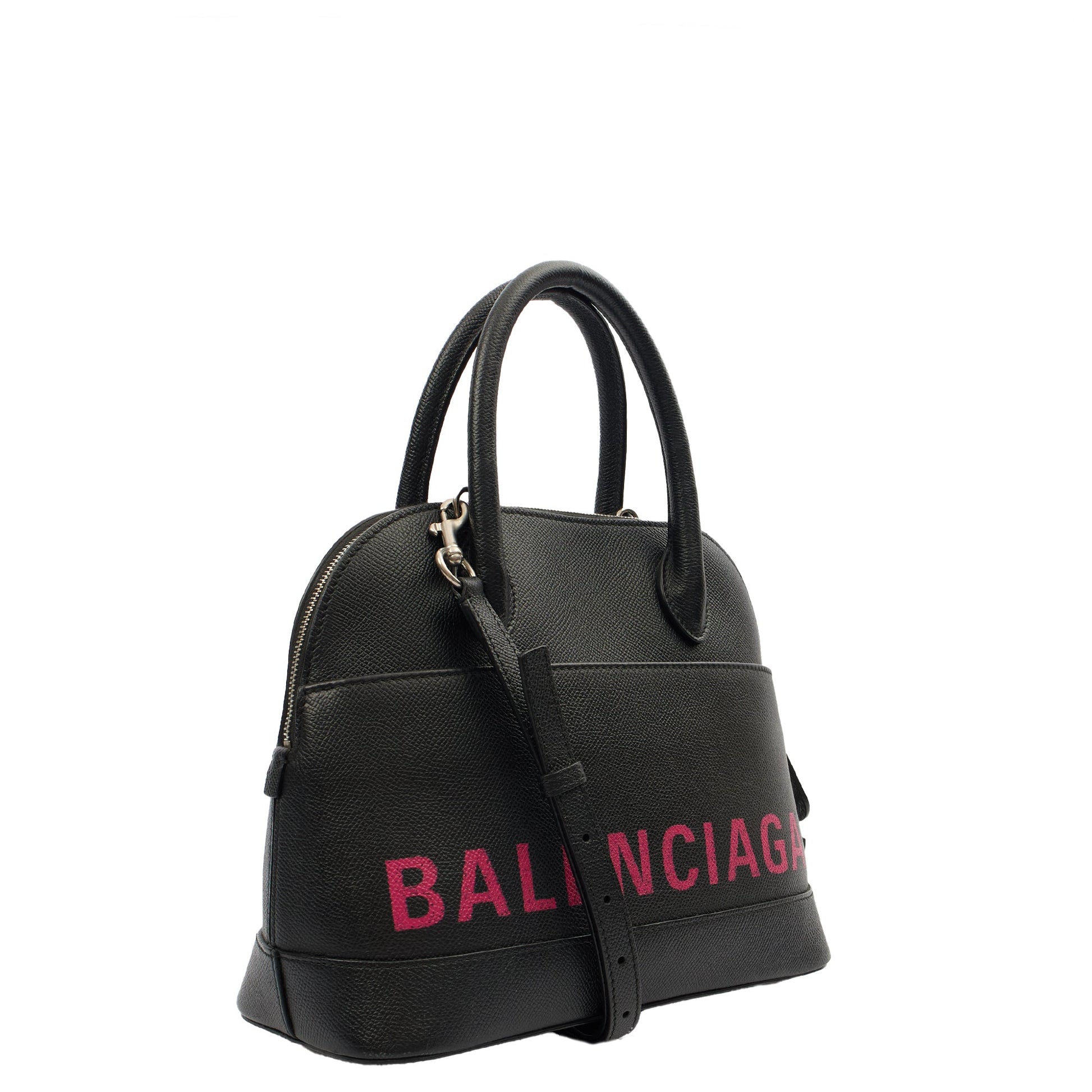 Balenciaga Top Handle Ville Top Handle S in Black, Leather — Side View