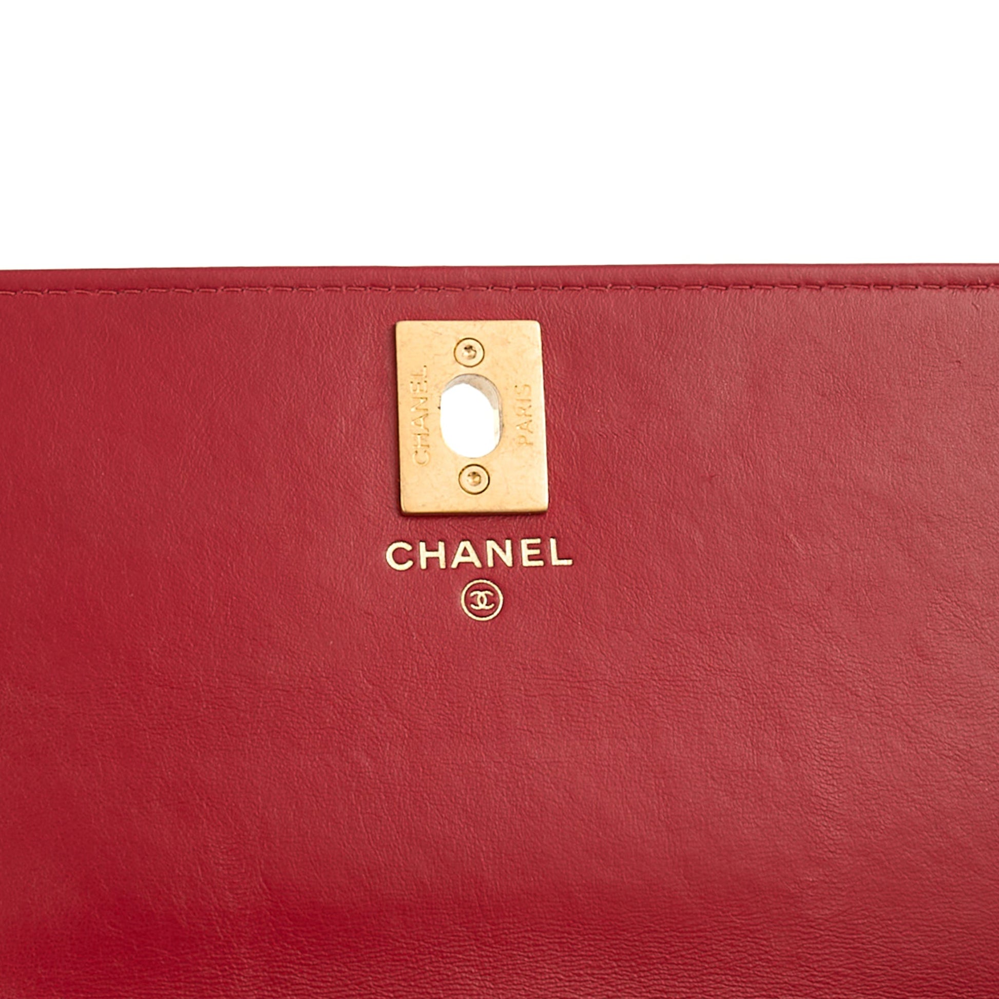 Chanel Cross Body Pearl Crush Wallet on Chain in Red, Lambskin Leather — Alternate View 11