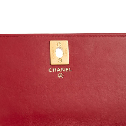 Chanel Cross Body Pearl Crush Wallet on Chain in Red, Lambskin Leather — Alternate View 11