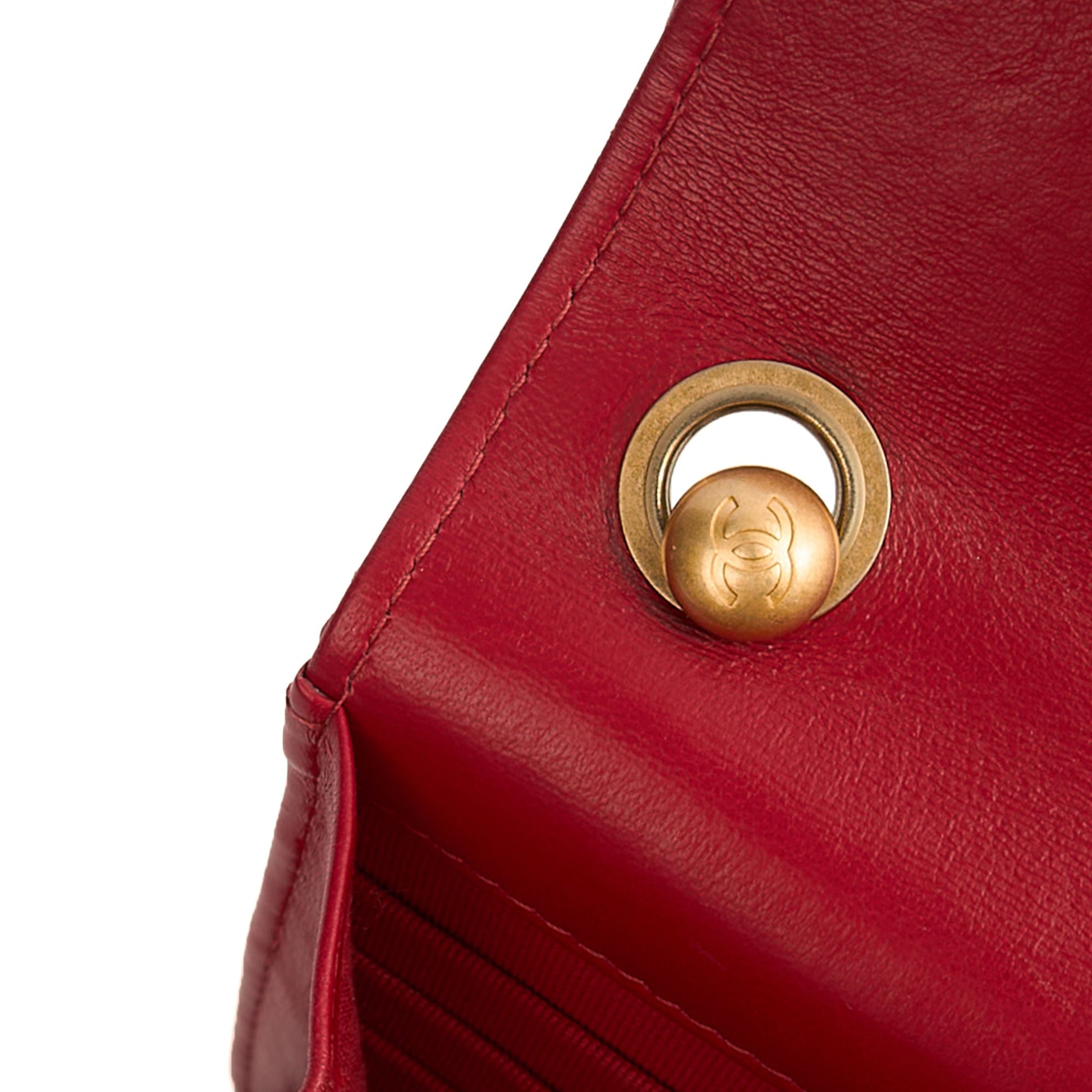 Chanel Cross Body Pearl Crush Wallet on Chain in Red, Lambskin Leather — Alternate View 10