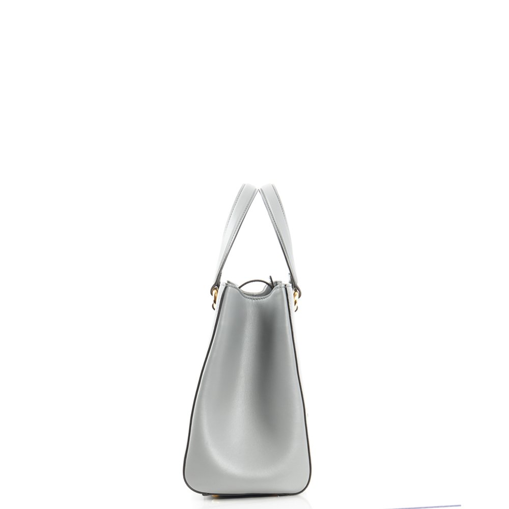 Gucci Tote Sylvie Top Handle Bag in Dusty Grey, Leather — Back View