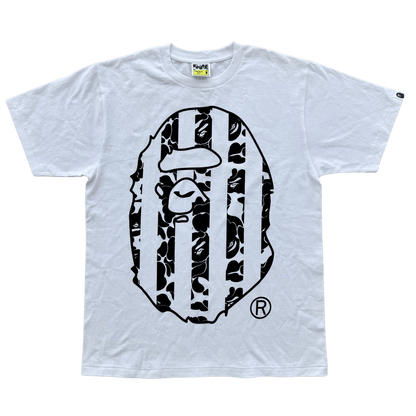 Bape Tee 'White Black' — XXS — Front View