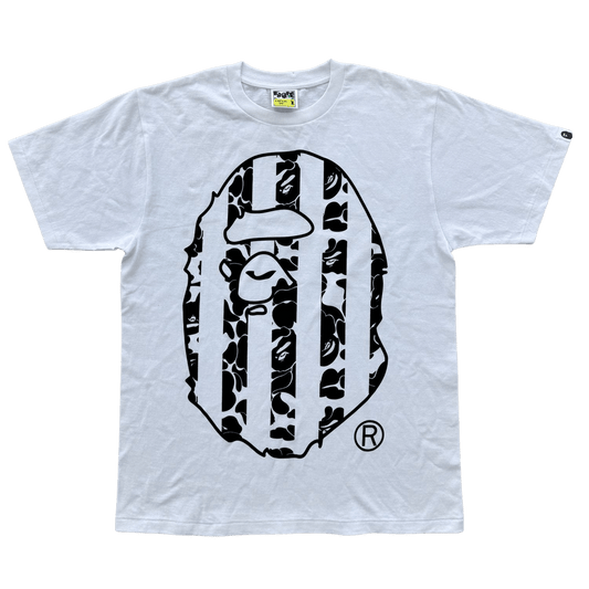 Bape Tee 'White Black' — XXS — Front View