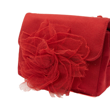 Chanel Mini Bag Camellia Clutch in Red, Fabric — Alternate View 25