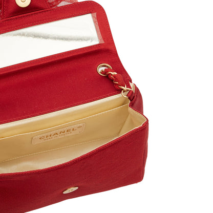 Chanel Mini Bag Camellia Clutch in Red, Fabric — Alternate View 30