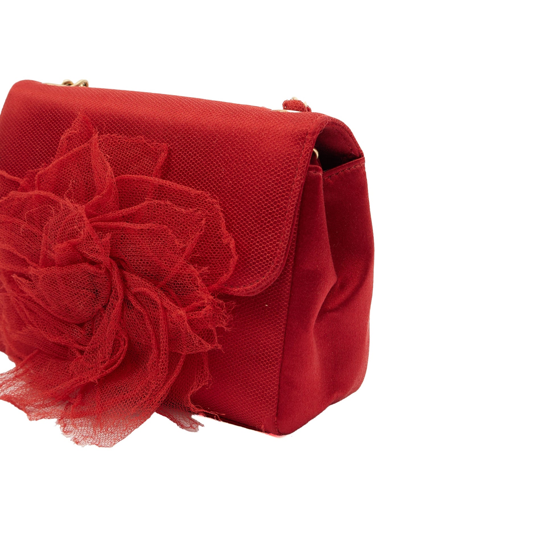 Chanel Mini Bag Camellia Clutch in Red, Fabric — Alternate View 7