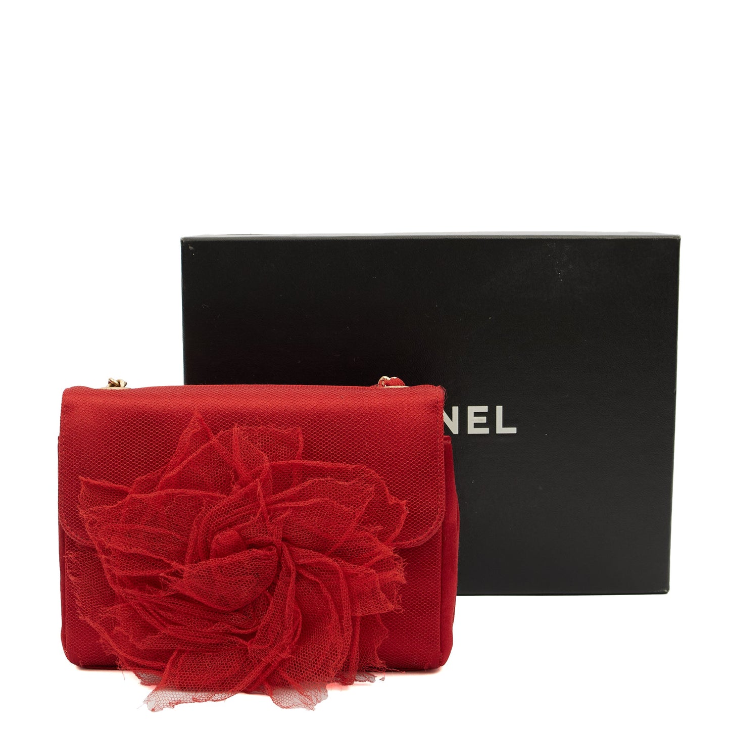 Chanel Mini Bag Camellia Clutch in Red, Fabric — Alternate View 19