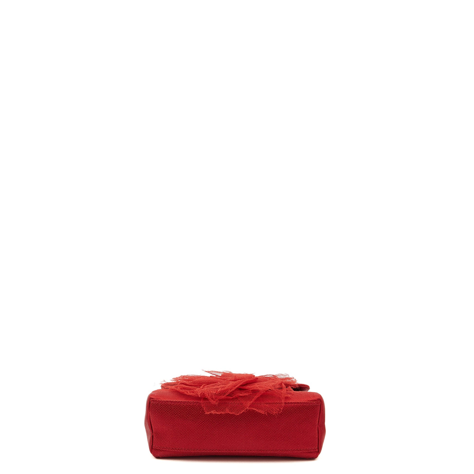 Chanel Mini Bag Camellia Clutch in Red, Fabric — Alternate View 14