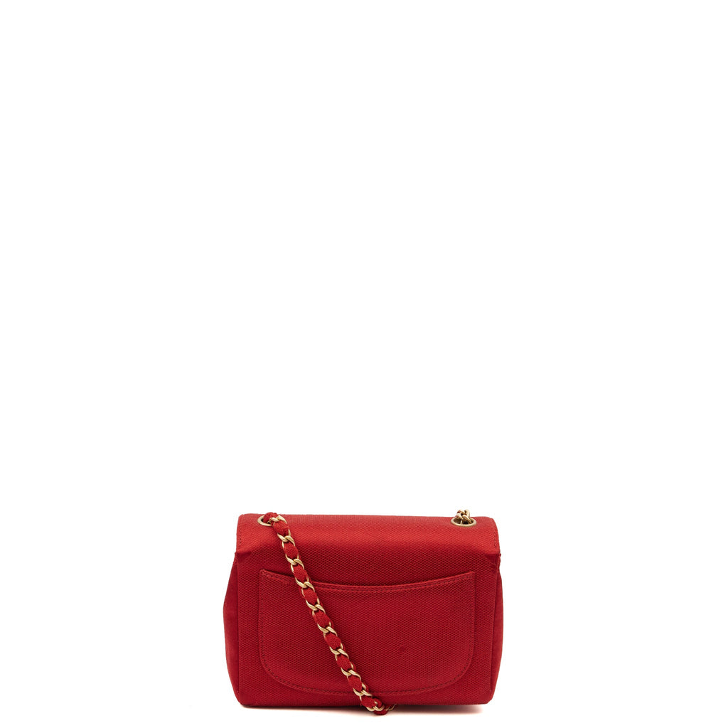 Chanel Mini Bag Camellia Clutch in Red, Fabric — Alternate View 23