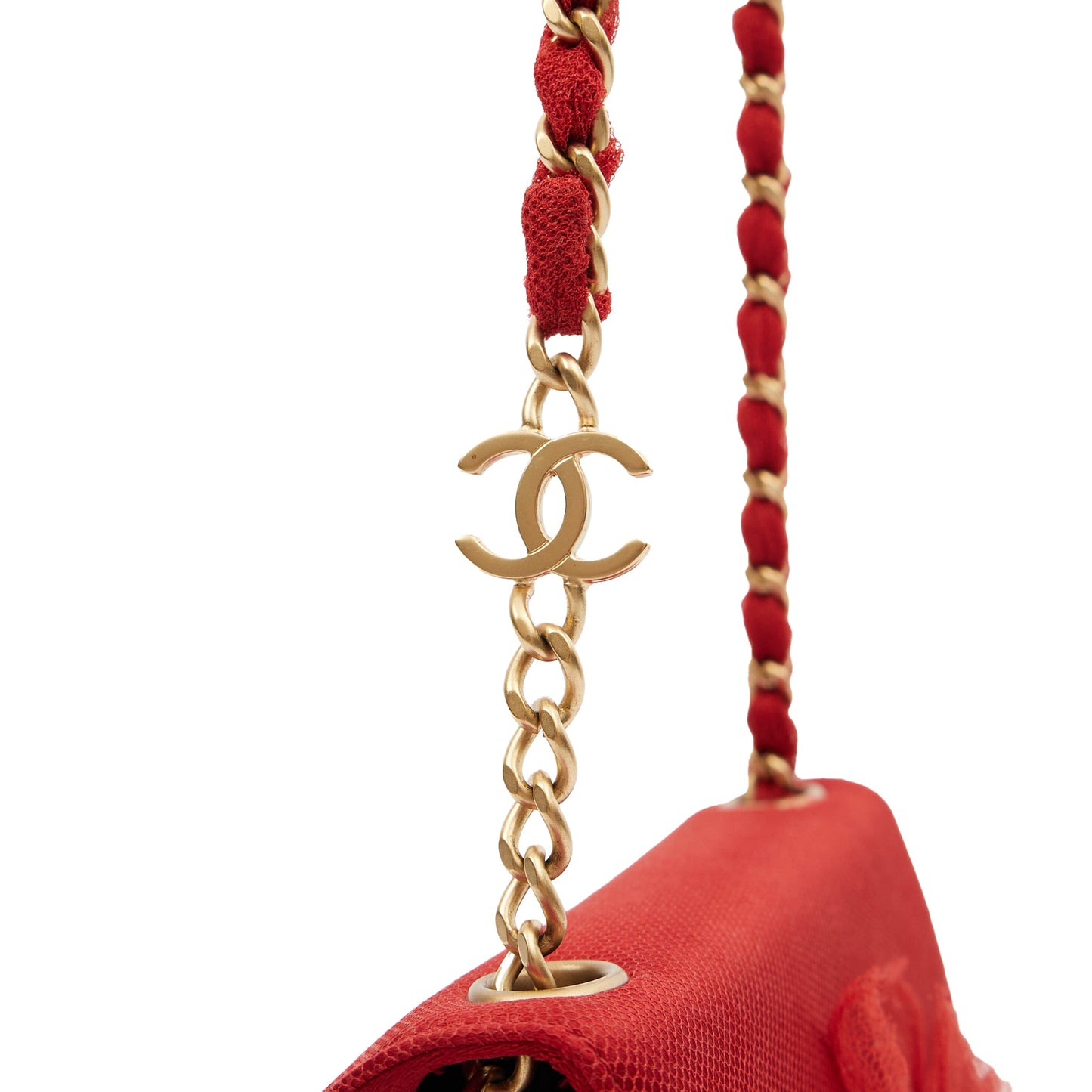 Chanel Mini Bag Camellia Clutch in Red, Fabric — Alternate View 26