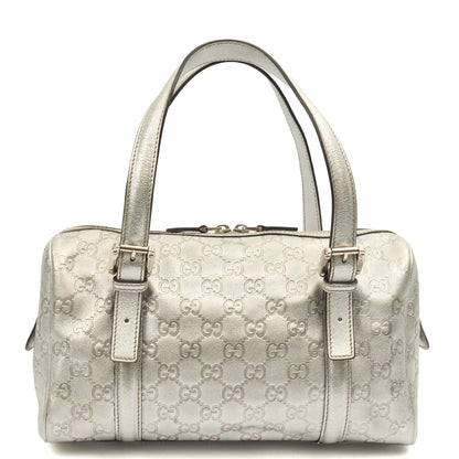 Gucci Top Handle Britt Boston in Metallic, Leather — Top View